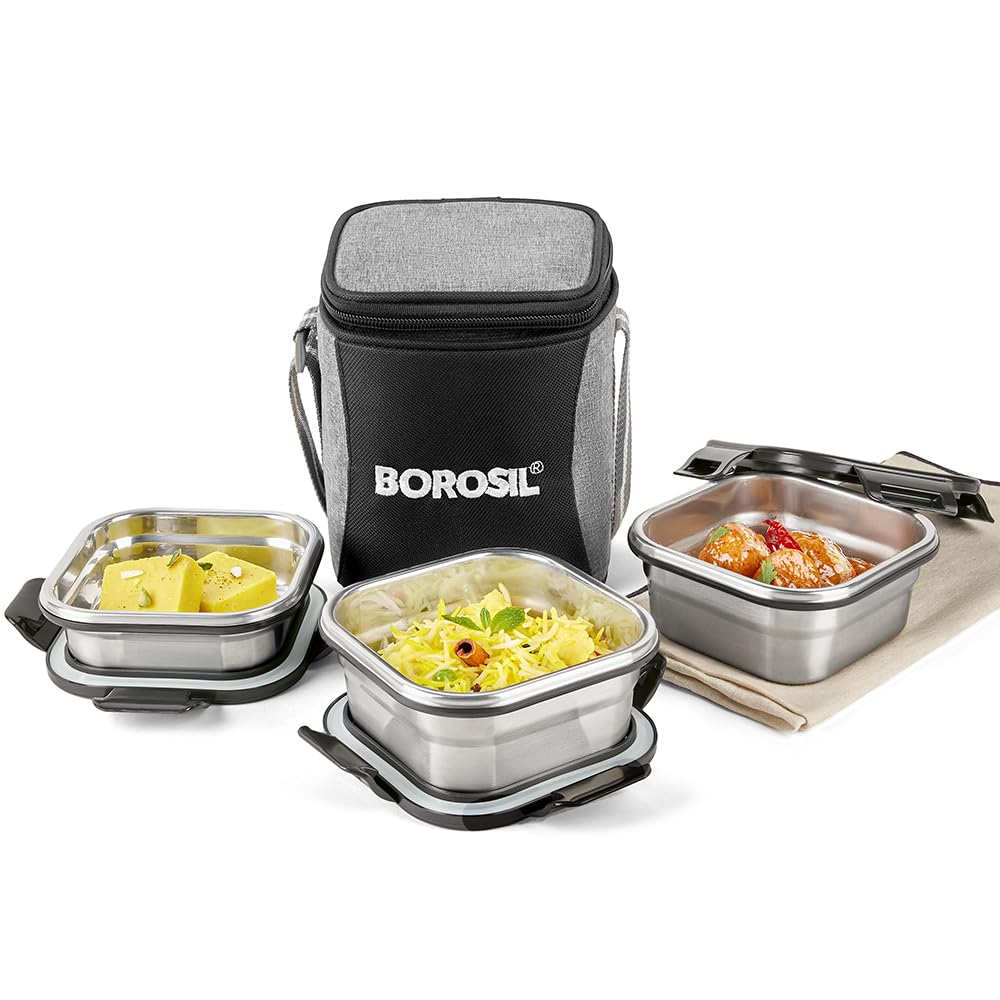 Borosil steel lunch box set for kids